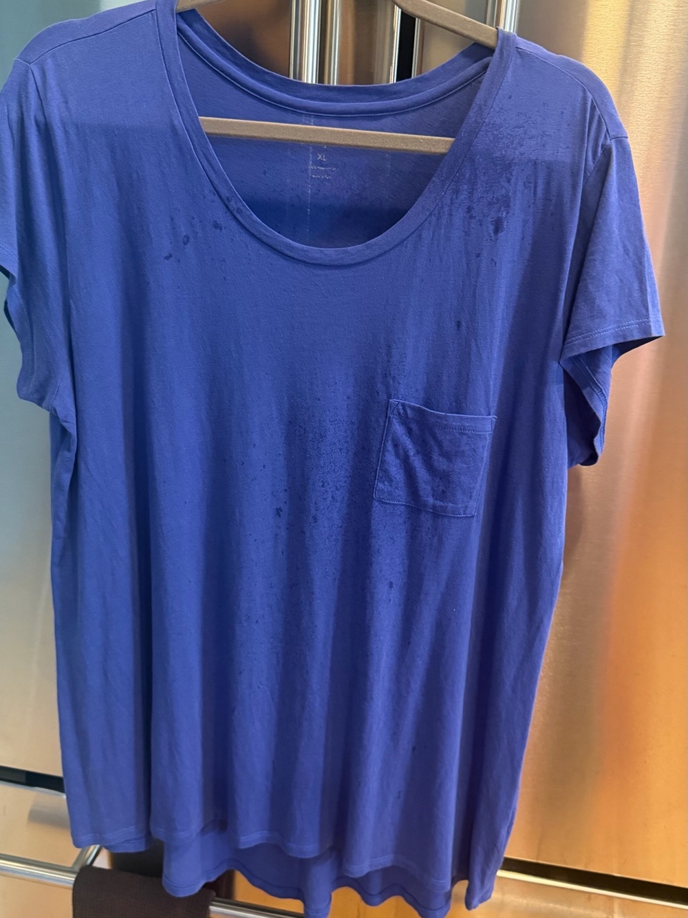 Apropos Blue Scoop Neck Pocket Tee